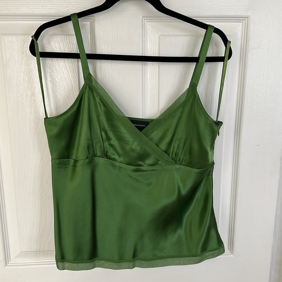INC International Concepts 100% silk  green top tank 14P - Picture 1 of 5